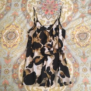 Patterned tank top with ruffle!
